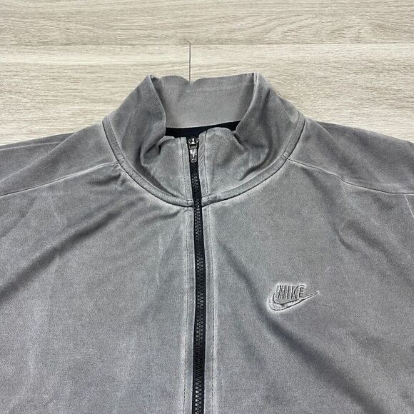 Nike Jacket Mens Medium Gray Washed Zip Sportwear Pockets - Picture 2 of 13